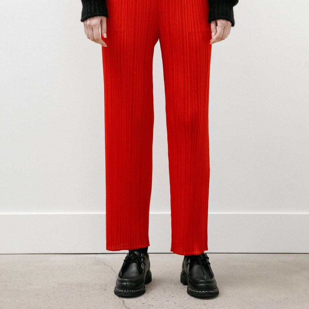 PLEATS PLEASE ISSEY MIYAKE Red Thicker Bottoms 1 Pants Trousers